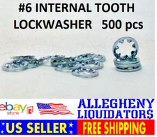 BOX OF 500 NEW #6 INTERNAL TOOTH LOCK WASHER ZINC PLATED FREE SHIPPING NH