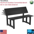 Lojok Aluminum Black All-in-one Table&Bench for Park Garden,Patio and Lounge
