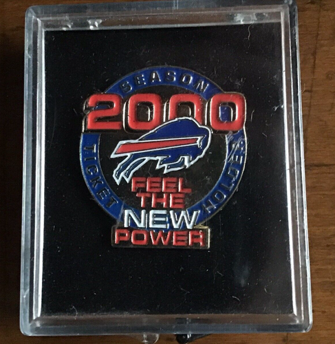 2000 Buffalo Bills NFL Football Season Ticket Holder Pin Back Button W/ Case EXC - Picture 5 of 5