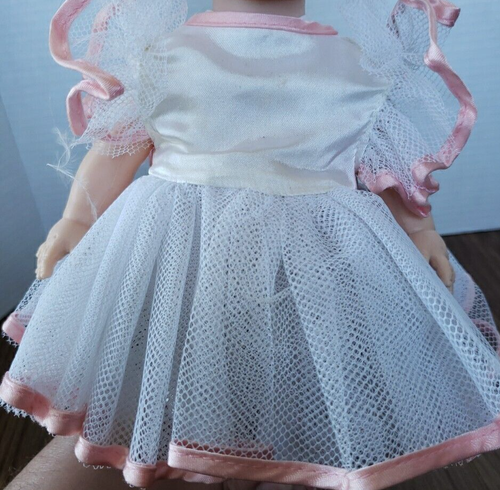 Blonde Haired Blue Eyed Girl In White Ballerina Dress 13 Inch Doll - Picture 7 of 8