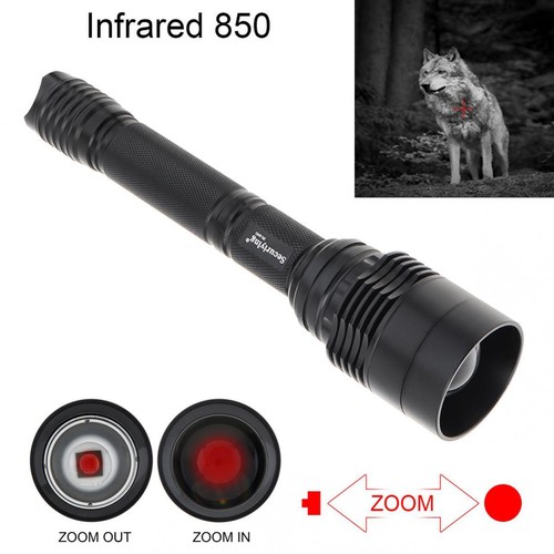 SecurityIng IR-850nm T50 LED Hunting Light Torch Zoomable Infrared Flashlight - Picture 1 of 10