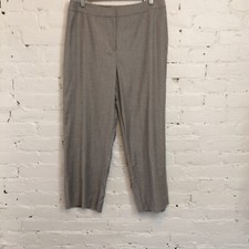 St John cropped straight leg pants lightweight gray wool size 10