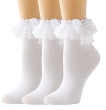 Lace Ruffle Frilly Socks for Women Ankle Socks with Bow Feminine Style