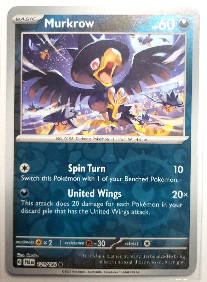 Murkrow Reverse Holo Pokemon Tcg Card 131/193