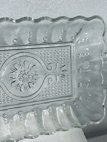 Anchor Hocking #156 Pressed Glass Relish Dish 8 1/4" x 4 3/4" Vintage - Picture 5 of 8