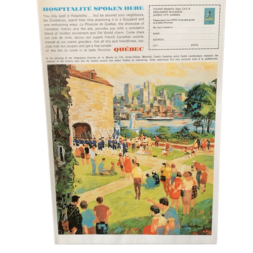 Vintage 1965 Quebec Tourist Bureau Hospitality Spoken Here Ad Advertisement - Picture 4 of 4