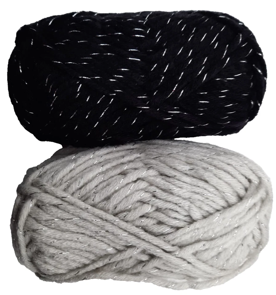 Häkelgarn mit Lurexfaden Strickgarn Glitzerwolle Mützenwolle -40x50gr - Bild 3 von 4