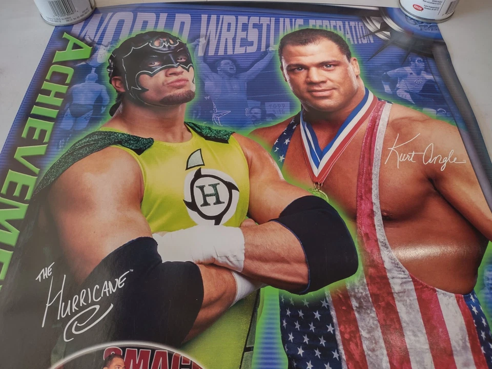 RARE Vintage 2002 Hurricane Helms & Kurt Angle WWF Poster 18" x 20" FREE SHIP - Image 3 of 3