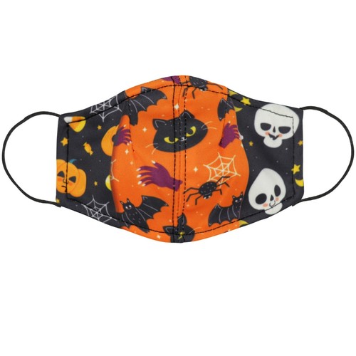 2 PCS FACE MASK Halloween With Nose Wire and Filter Washable Skull Pumpkin Bat - Picture 3 of 9