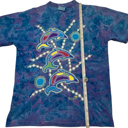 Vintage Bulluru Aboriginal Art T Shirt Mens Size Medium Tie Dye Australia Made - Picture 10 of 10