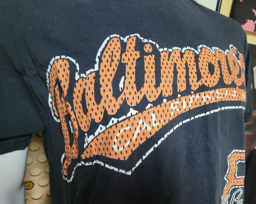 VTG 90s 1997 Baltimore Orioles Cal Ripken Jr Jersey T Shirt Large MLB - Picture 2 of 7