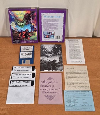 Wizard Wars Paragon 5.25 and 3.5''  IBM PC Big Box Game Complete CIB 1988