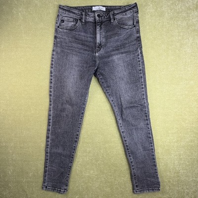 KanCan Women's 13/30 High Rise Skinny Jeans Washed Black Stretch Denim