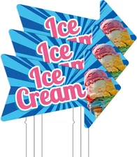 3 Pack Summer Stand Signs Arrow Sign 6 X 16 Inches Yard Sign with Metal Stakes D