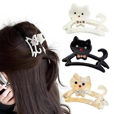 3Pcs Cat Hair Clips, Cute Small hair claw clips for Women and Girls, Cute Hol...