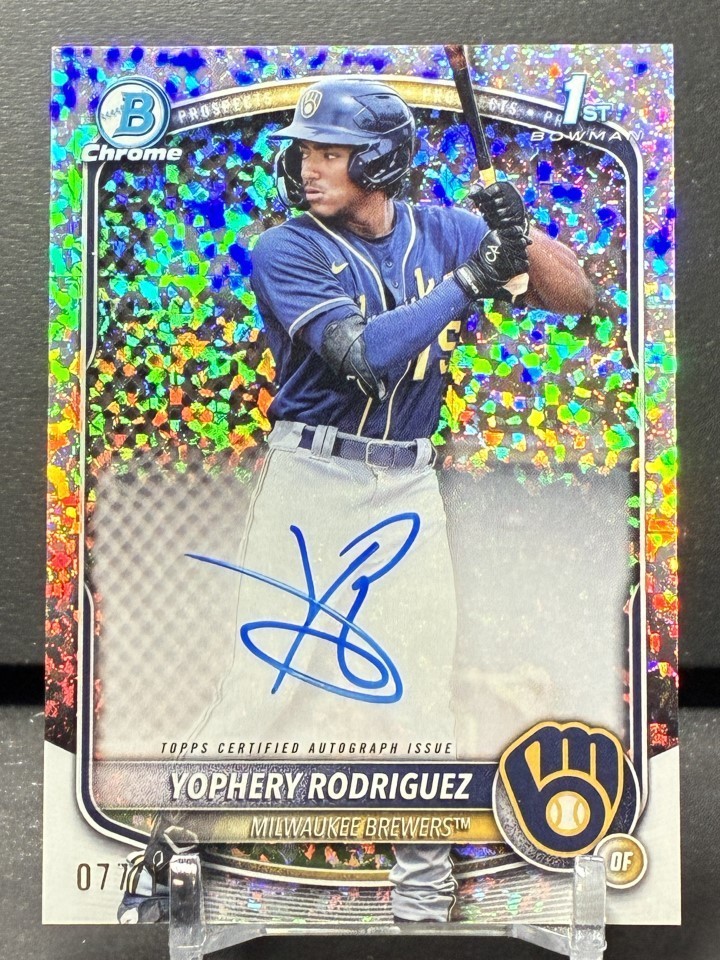 2025 Bowman CPA-YR Yophery Rodriguez 1st Chrome Auto Mini Diamond Refractor /100