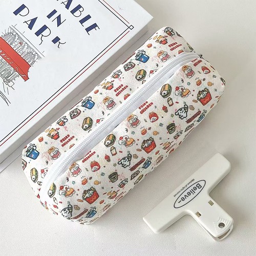Cute Burger Dog Printed Pencil Case Portable Storage Bag Stationery Makeup Bag - Picture 6 of 6