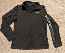 Girls Under Armour Size YLG Large Athletic Zip Up Hoodie Sweatshirt Jacket VGUC