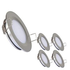 RV Boat Recessed Ceiling Light 4 Pack Super Slim LED Silver Finish, Warm White
