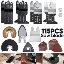 115/230PACK Multi Tool Oscillating Saw Blades Cutter Metal Carbon Wood Sandpaper