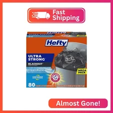 Hefty Ultra Strong 13 Gallon Trash Bags, Black Tall Kitchen Trash Bags 13 Gallon