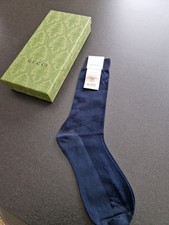 Gucci Mens Navy Blue Silk Cotton Mix Socks Size Small Boxed Brand New
