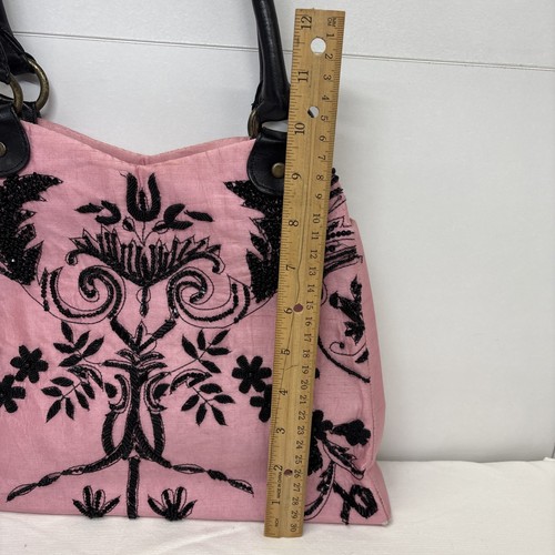 Vintage Christiana Pink & Black Beaded Handbag - Picture 17 of 23