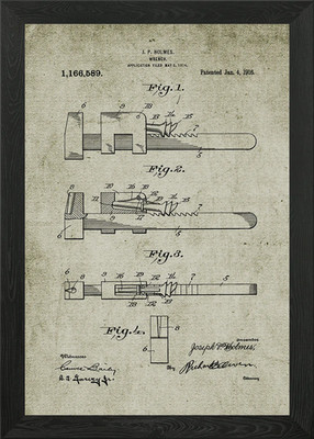 1914 Schraubenschlüssel-Patent Zeichnung gerahmtes Wandbild Poster Leinwanddruck Bild