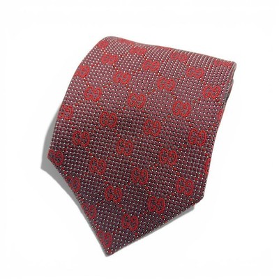 GUCCI Men s Silk GG Neck Tie In Burgundy & Red