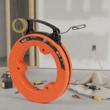 Klein Tools 50-Foot Steel Fish Tape - Durable Wire Puller with Double Loop Tip