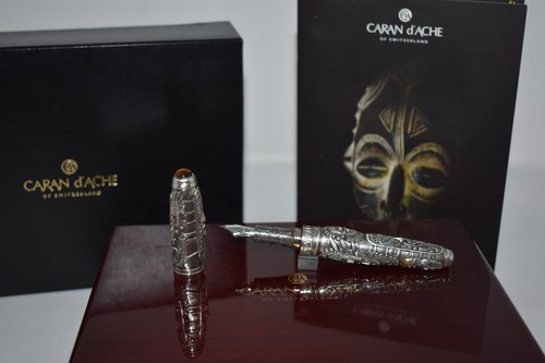 Caran d'Ache Limited Edition Tribal African Masks Tiger Eye Fountain Pen $14,500 - Picture 1 of 24