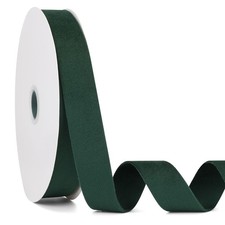 Dark Green Velvet Ribbon Double Faced 1 Inch x 20Yd Great for Christmas Weddi...