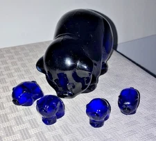 HEISEY IMPERIAL COBALT BLUE SOW WITH PIGLETS RARE HARD TO FIND