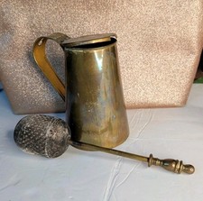 Antica Brocca Avviamento Fuoco Pietra Pomice Ottone con Bacchetta 6 Pollici Danneggiata Piegata