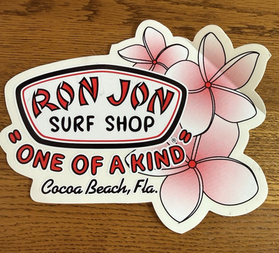 Ron Jon Surf Shop One of a Kind Cocoa Beach Florida Pink Hibiscus Flower Sticker