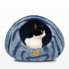 Wool Cat Cave Parent Dark Gray Tiger, Large 