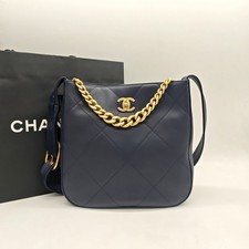 Chanel Hobo Bag Chain Shoulder Crossbody Bag Blue Leather Quilted [Duties Paid]