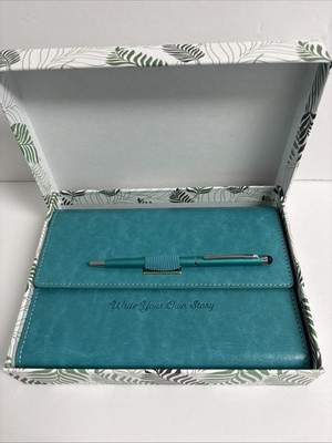 Teal Portfolio/Ring Binder Journal with Stylus Pen in Gift Box New