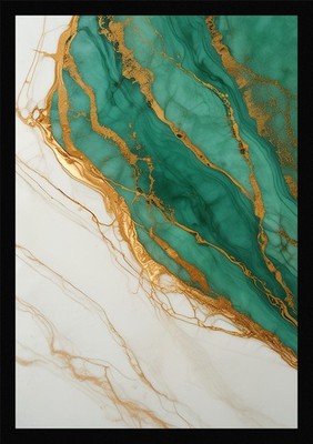Modernes Marmor Muster Gold Adern gerahmt Wandbild Poster Leinwanddruck Bild