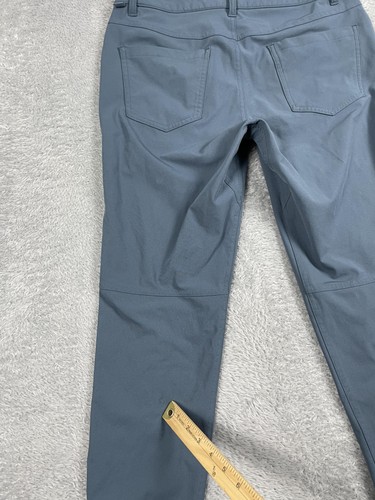 Pantalones Lululemon ABC Para Hombre 30 Azul Gris Calce Ajustado 5 Bolsillos Elastizados Rendimiento - Imagen 3 de 13