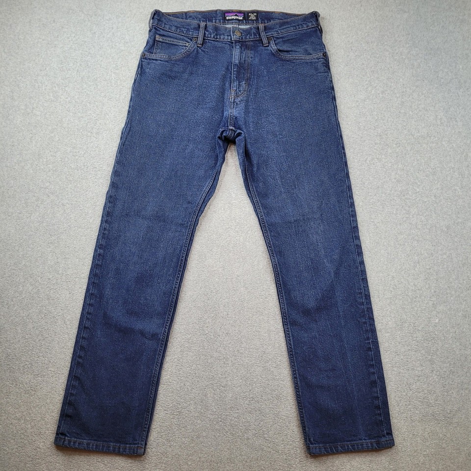Patagonia Straight Fit Jeans Mens 33x32 Dark Wash Denim Blue 21625 SP22