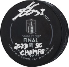 Adin Hill Knights Signed '23 SC Final Official Game Puck w/