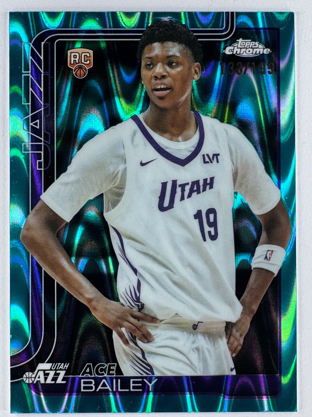 ACE BAILEY 2025-26 Topps Chrome #255 AQUA RAYWAVE REFRACTOR /199 Rookie RC Utah
