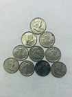 Kennedy, Franklin, Walking Liberty Half Dollars. 10 Coin Lot . 90% Silver.