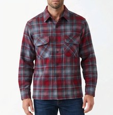Vtg 50s 60s Pendleton Loop Collar PURE WOOL Board Shirt Plaid Flannel USA Mens S