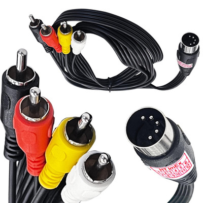 4 fach Chinch Cinch RCA 1,5m Kabel in out Adapter an DIN MIDI Stecker 5 polig