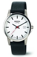 Boccia Titanium 3298-04 Damenuhr Saphirglas Bahnhofs-Zifferblatt Lederband Ø30Mm