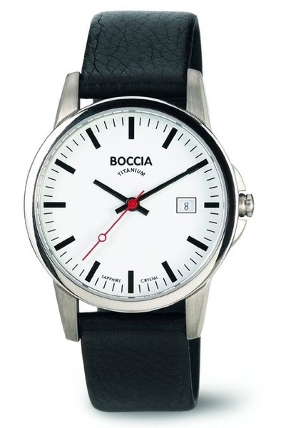 Boccia Titanium 3298-04 Damenuhr Saphirglas Bahnhofs-Zifferblatt Lederband Ø30Mm-image