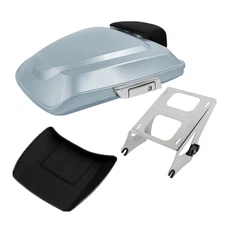 Silver Razor Trunk Backrest Mount Rack For Harley Touring Road Glide 14-25 TCMT