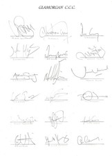 36 x GLAMORGAN Cricketers Signatures on A4 Sheets